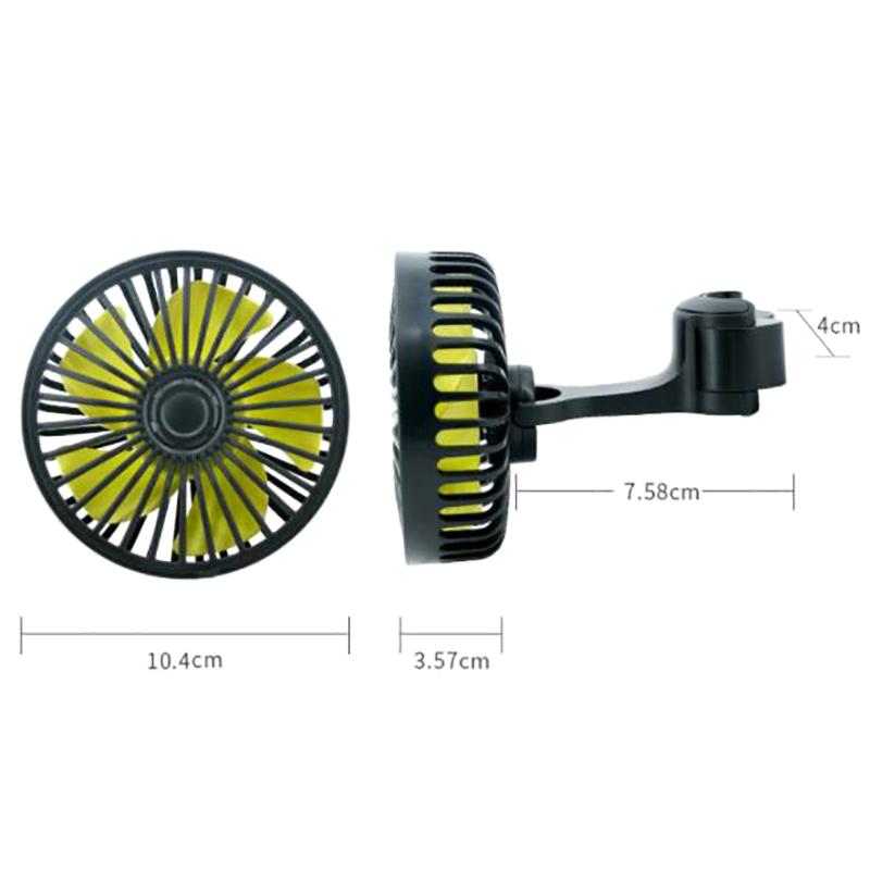 Ventilator USB cu 3 viteze pentru tetiera scaunului din spate al mașinii, ventilator de răcire cu aer pentru SUV, camion, auto