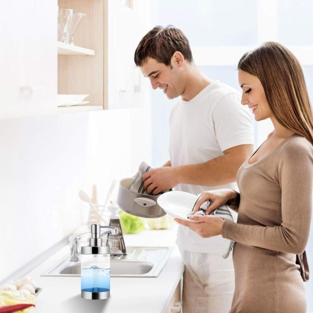 350ml Fassungsvermögen Handdesinfektionsmittel-Spender 304 Edelstahl Duschgel-Spender Spülbeckenmontage