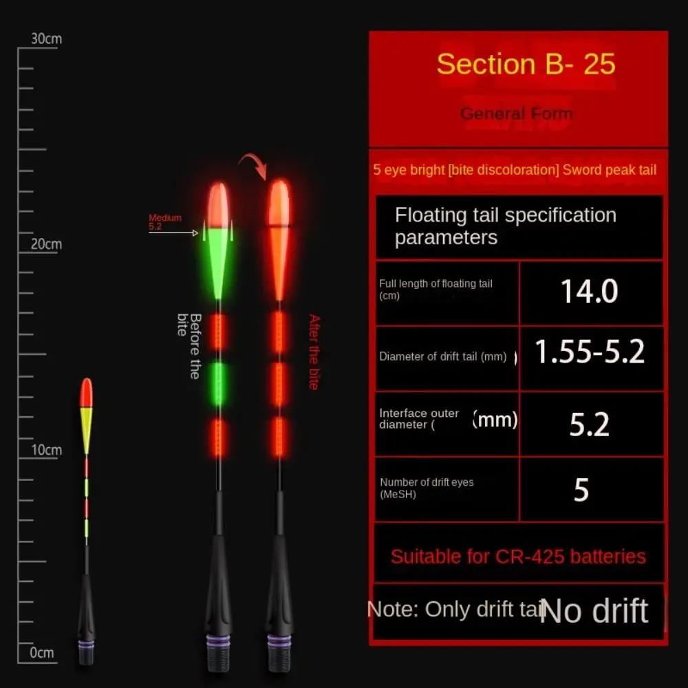 1pc LED Fishing Smart Float Top(Not Complete Fish Float)Bite Hook Color Change Night Fishing Float Tai Luminous Ultra Sensitive