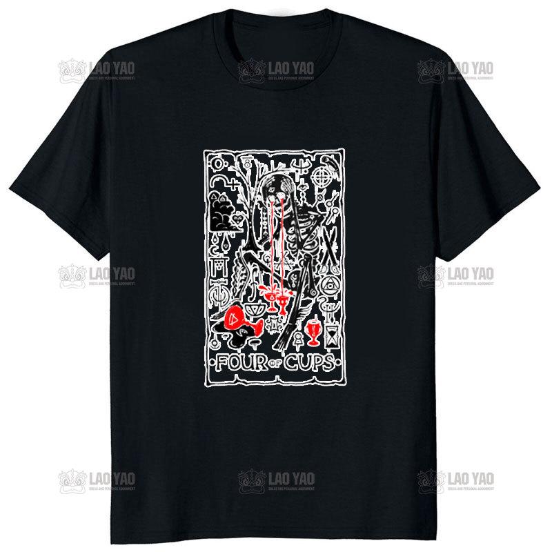 Vintage Death The Grim Reaper Kiss Gothic T Shirt Short Sleeve TShirt Japanese Harajuku Korean Tee Unisex Ropa Hombre