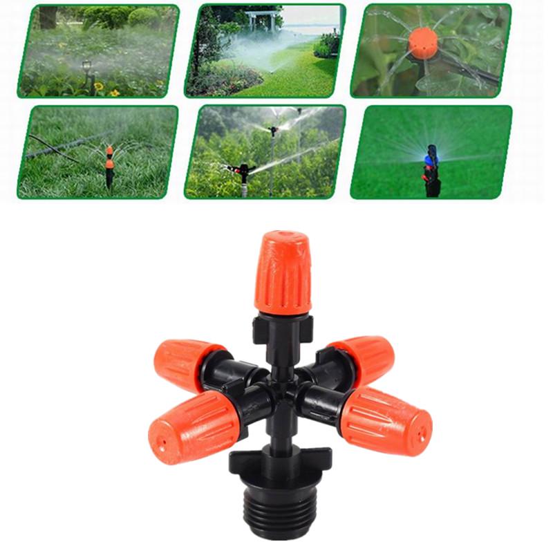 1-2Pcs 5-Head Garden Lawn Water Spray Misting Nozzle Sprinkler Irrigation System