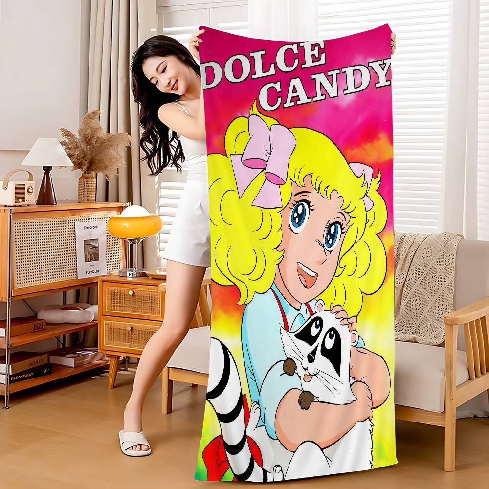 Anime Manga Candy Anime Microfiber Blanket Quick Drying Beach Towels Oversized Printing Super Absorbent Pool Towel Blanket