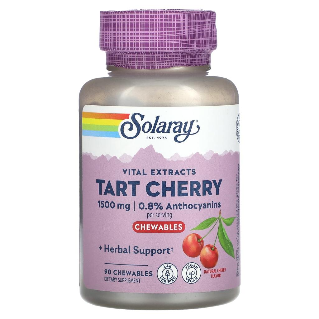 Vital Extracts Tart Cherry, Natural Cherry, Chewable 90 Tablets (500Mg Per Chewable)