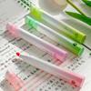 4pcs Fruity Highlighter Pens Set Brush Tip Strobe Bling Glitter Color Marker Liner for Drawing Painting Art School