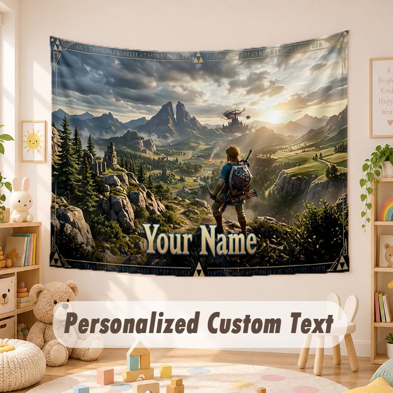 Custom Name Text Tapestry,Zelda Boho Wall Hanging, Decorative Backdrop Tapestry For Room
