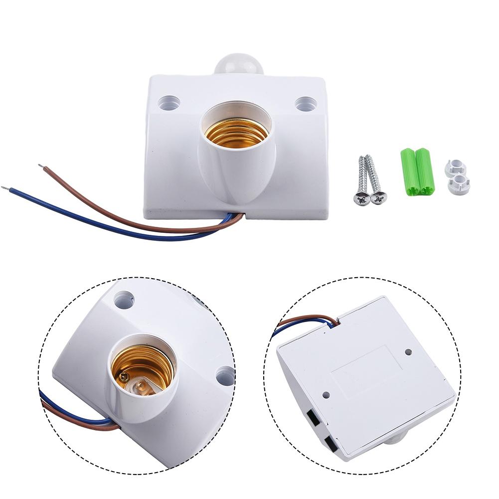 AC110-240V LED Automatic Human Body Infrared IR Sensor Lamp Holder For E27 Bulb IP44 Wall Lamp Holder Socket