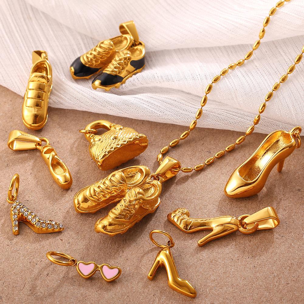 Gold Shoe Bag Clothing Modeling Versatile Pendant, Exquisite Three-Dimensional Design Personalized Diy Jewelry Accessories