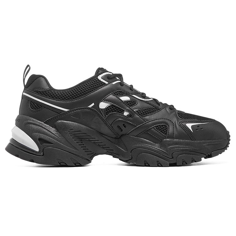 Skechers Stamina V2 Men Black Low Top Dad Shoes Fabric Tech Style Retro Casual Durable Platform 237234-BBK