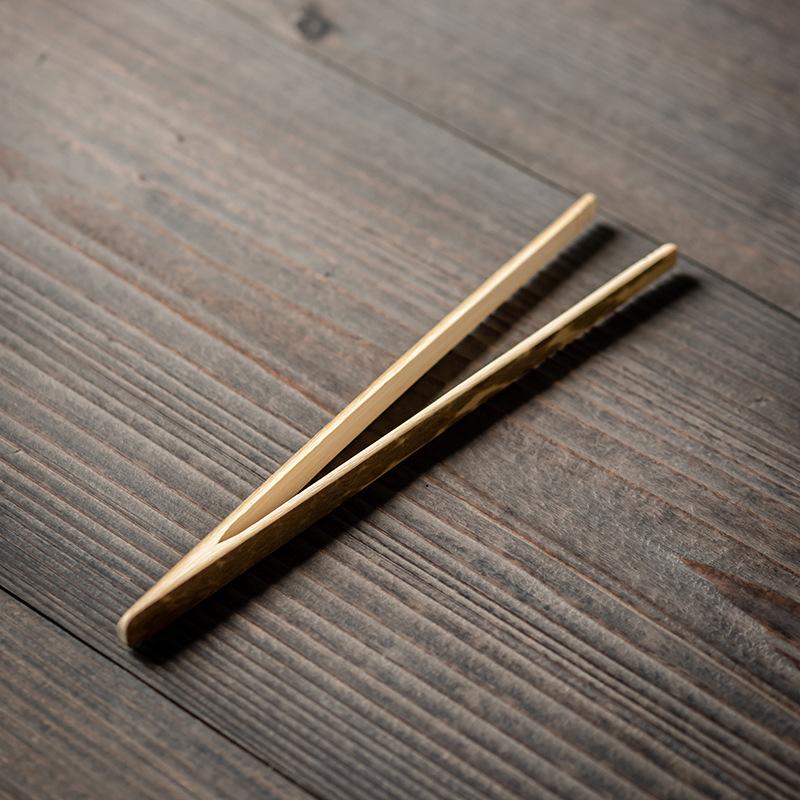 13 Stile Bambus Holz Tee-Klemme Ebenholz Lebensmittelzange Grill BBQ Brot-Klemme Obstsalat Anti-Rutsch-Klemme Zange Teezeremonie Zubehör