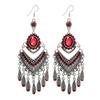 Vintage Palace Crystal Long Tassel Earrings with Feminine Style and Versatile Personality Earrings, Korean Fashion Ethnic Style Earrings