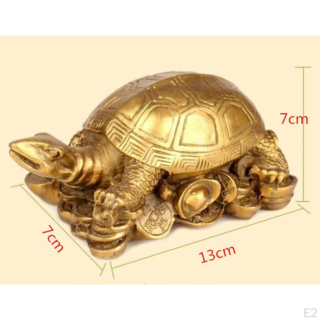 Shui Tortoise Statue Figurine Coin Wealth Ornament