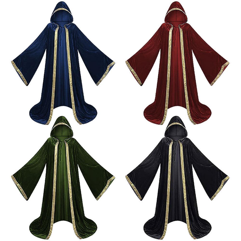 Medieval Wizard Velvet Cape Cosplay Costume