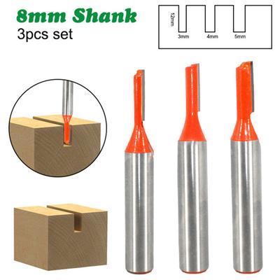 New 3pcs Carbide Groove Cutter 3mm 4mm 5mm Shank ? 8mm Groove Cutter Router Bit