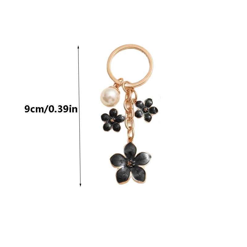 Yogodlns Alloy Sakura Bag Pendant Cherry Blossom Imitation Pearl Accent Cherry Blossom Keychain Sweet Flower Bags Accessories