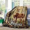Elk Style Customize Your Name Blanket Used For Chair Office Sofa Bed Camping Soft And Warm Giving Friends And Relatives Birthday Graduation Gift