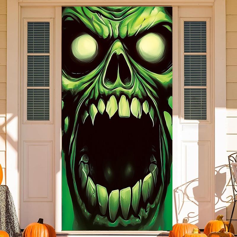 Halloween Outdoor Decoration Ghosts Skeleton Animated Ornament With Lighted Eyes Creepy Laughter Halloween Hanging B Durable