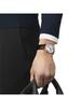 Men's automatic mechanical watch, black round dial, Swiss-made, stylish minimalist men's accessory, men's wristwatch, T122.407.36.033.00