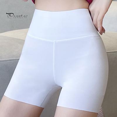 Shorts de segurança femininos de verão, cintura alta, tecido elástico, shorts de controle de barriga, levantamento de bumbum, ioga, esportes