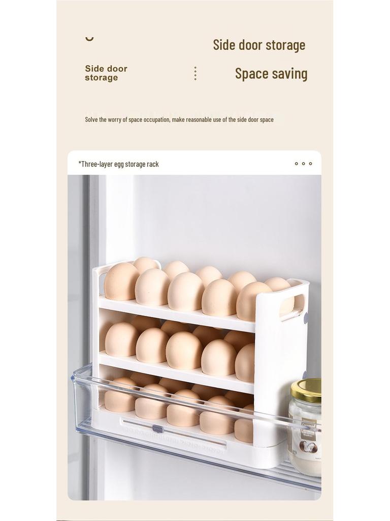 Wendebarer dreilagiger Eierhalter: 30-Eier-Aufbewahrungsbox für Küche und Kühlschrank