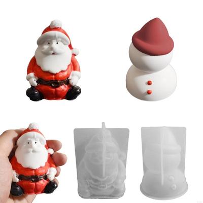 Moule en Silicone Thème Noël Moule en Silicone Père Noël/Bonhomme de Neige