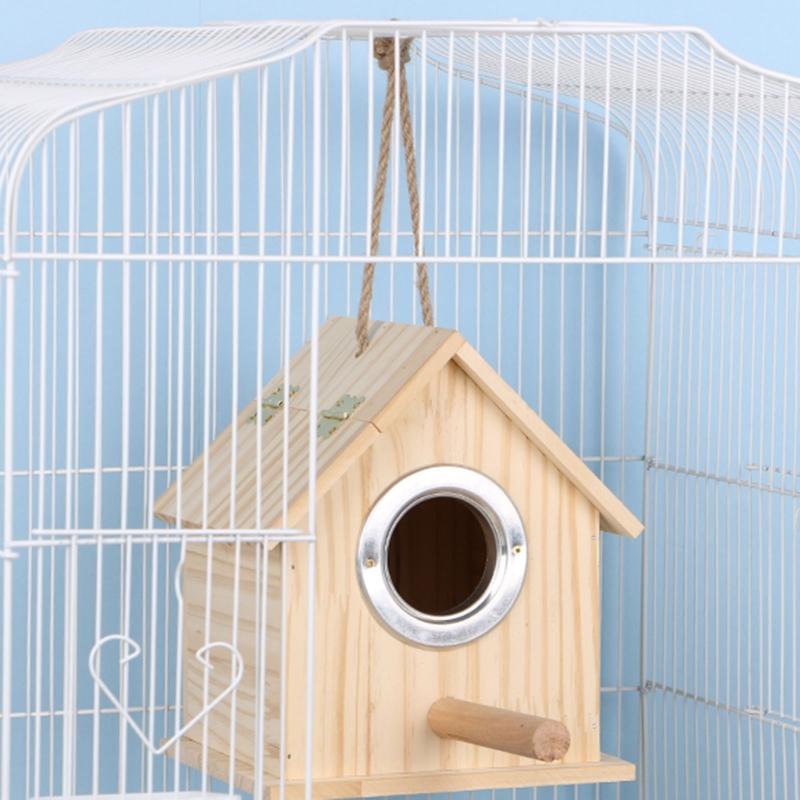 Bird Nesting House For Cage Parakeet Nest Box Bedding Parrot Breeding  Box  Wooden Bird House Pet Bird Nest