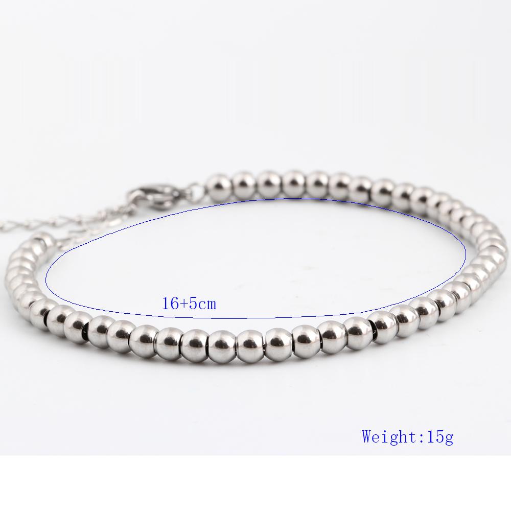 Stainless Steel Snake Chain Bead Bracelet Titanium Steel Bracelet 3.0mm Engraved Buckle Soft Bracelet