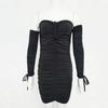 Sexy Women Off Shoulder Bandage Bodycon Dress Long Sleeve Slim Elastic Party Dress Autumn Winter Black White Red Yellow Coffee Army Green S M L