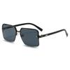 New fashion men's trendy sunglasses square PC sunglasses women's street shooting sunscreen sunshade copy half frame sunglasses