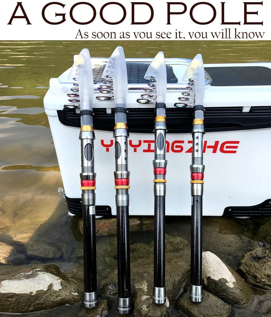 Fishing Rods Spinning 1.8m 2.1m 2.4m 2.7m 3.0m 3.6m Sea Telescopic Carbon Fiber Travel Rod for Carp  Ultralight Travel Lure Surf