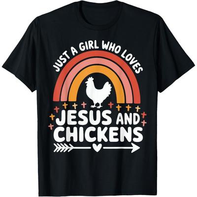 Just A Girl Who Loves Jesus And Chickens T-Shirt(1)