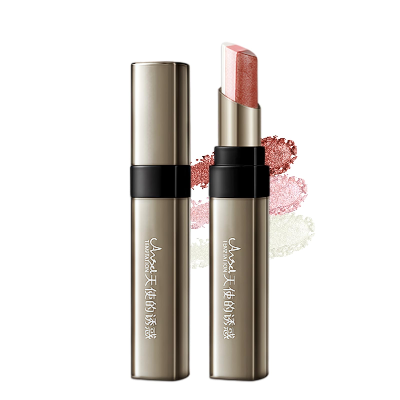 Lynlyulinger Eyeshadow Stick Cream Eyeshadow Pencil - 3-Color Gradient, Matte & Pearl Finish, High Pigmentation, Shimmer, 12-Hour Waterproof, Sweat &