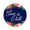 Darling Souvenir White Round 45 Pcs Chrysanthemum Floral Border Save The Date Mini Stickers-1.6 Inches