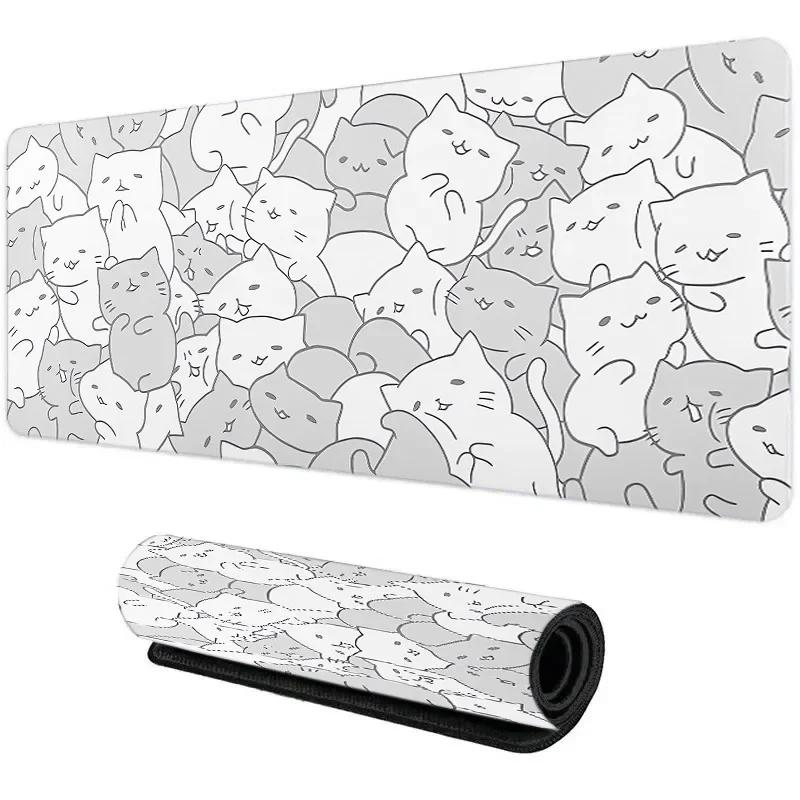 Large Gaming Mouse Pad XXL Cute Cats NonSlip Rubber Big New Mousepad Gamer Computer Laptop Office Keyboard Mat Extend Desk Pads