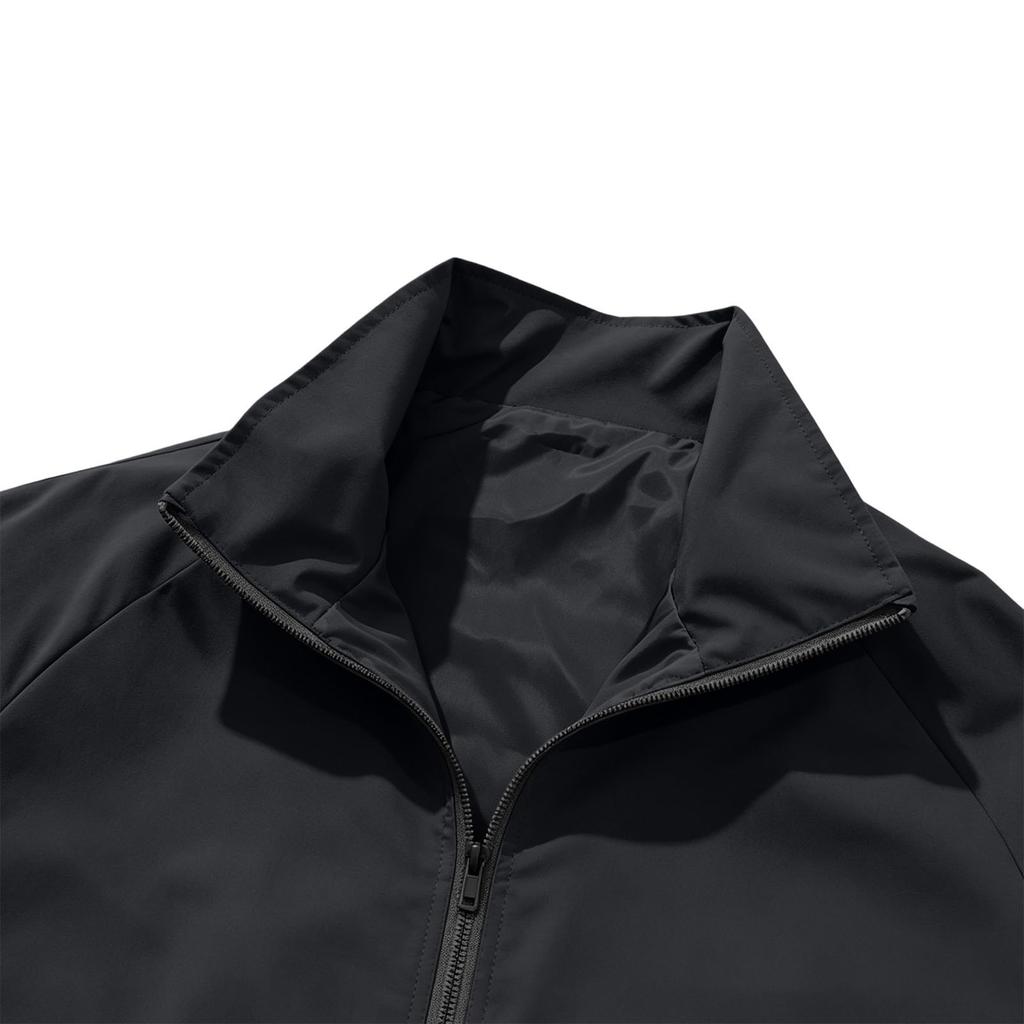 Herren-Farb-Sweatshirt mit langen Ärmeln, Stehkragen und Taschen