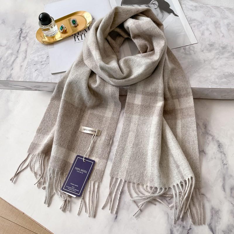Unisex Cashmere Scarf Winter Warm British Plaid Long Men Women Gift