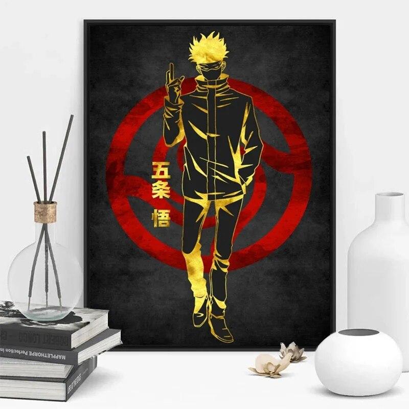 Japanese Classic Anime Jujutsu Kaisen Six Eyes Gojo Satoru Posters Prints Pictures Canvas Painting Wall Home Room Bar Decoration