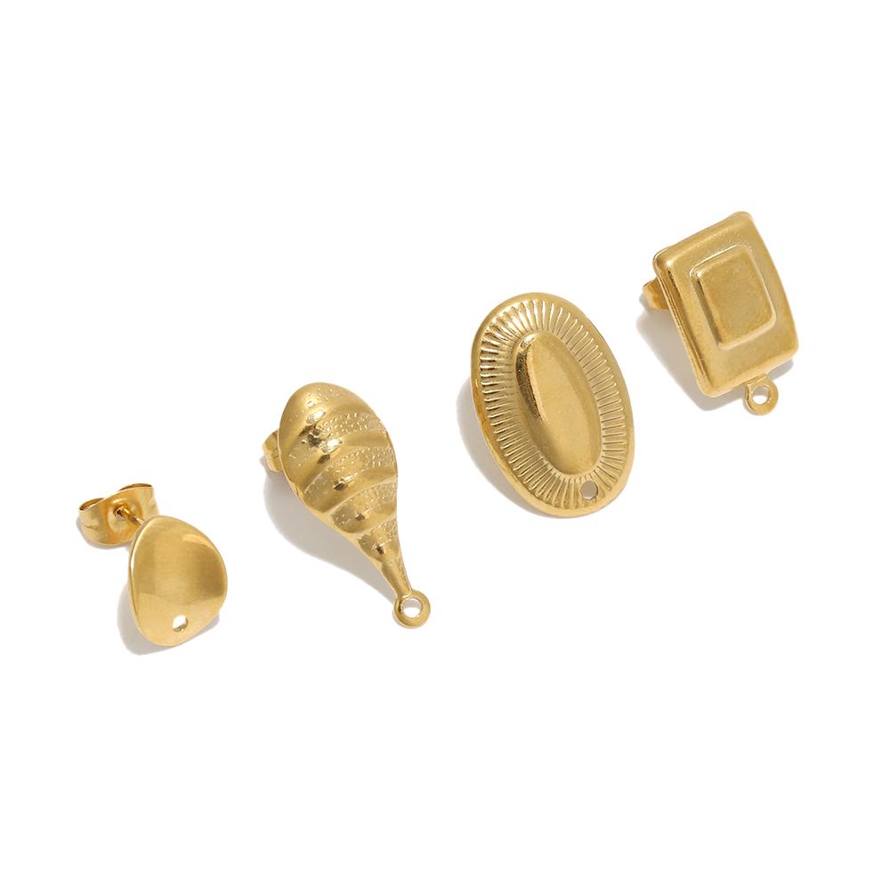 10pcs Gold Color Stainless Steel Classical Stud Posts for DIY Earrings Pendants Jewelry Making Dangle Charms Craft Components