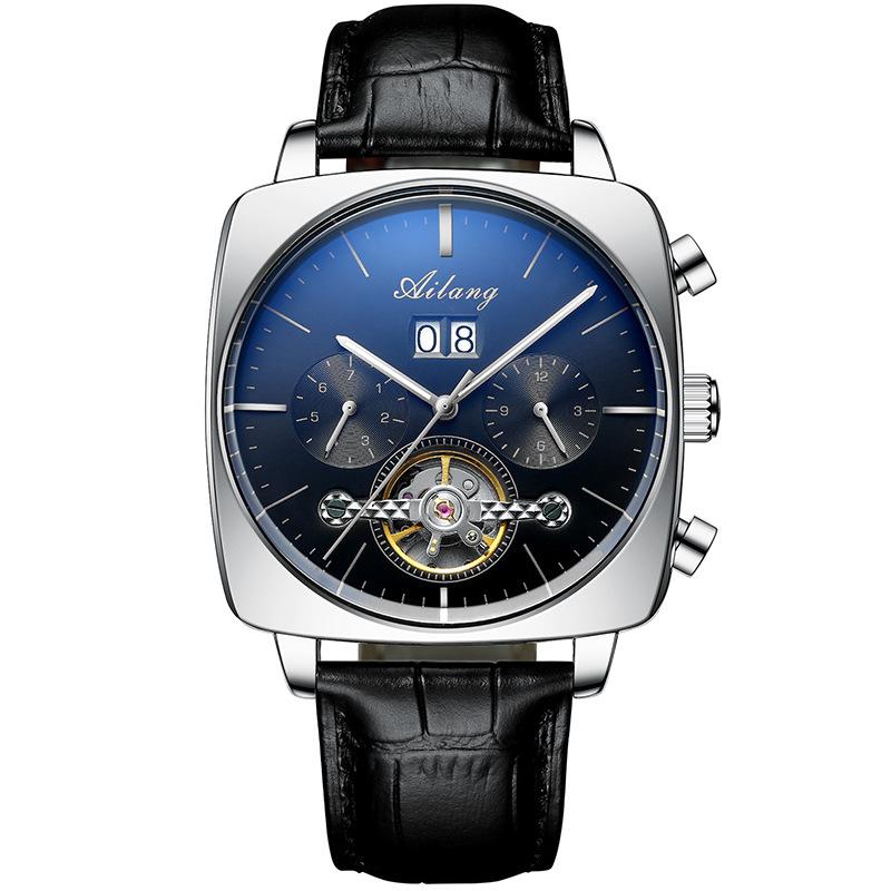 AILANG Swiss New Watches Men's Automatic Mechanical Watches Waterproof Tourbillon Square Men's Watches