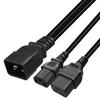 C20 zu C13+C19 Y-Splitter Stromstecker Kabel Einzeln IEC 320 C20 Stecker auf C13+C19