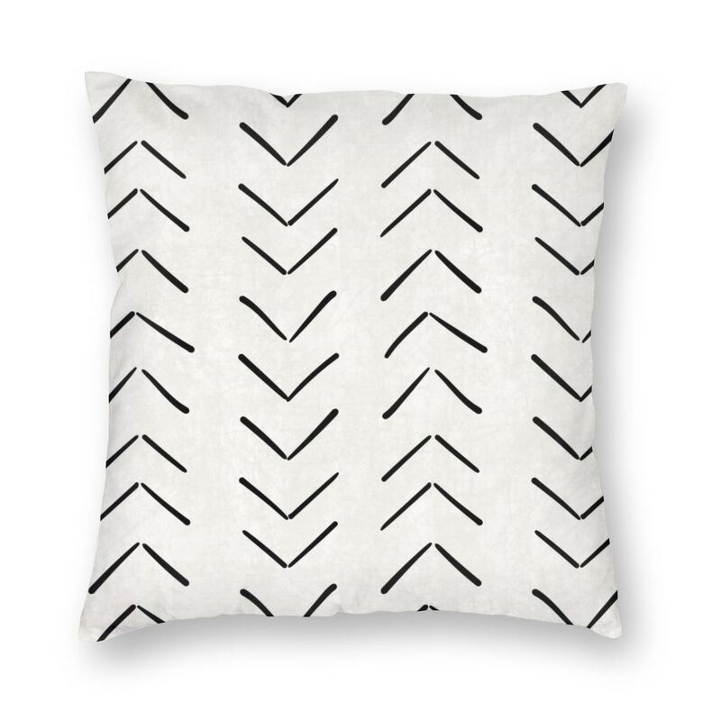 Abstract Gray Red Swirls Modern Pillow Cover Home Decorative Geometric Pattern Car Cushion Triangles Black White And Yellow