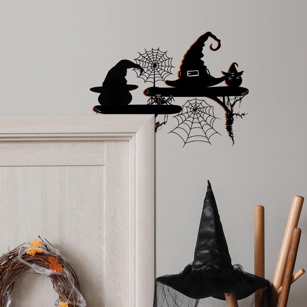 Theme Spider Halloween Web Wizard Hat Pattern Home Wall Decoration Sticker
