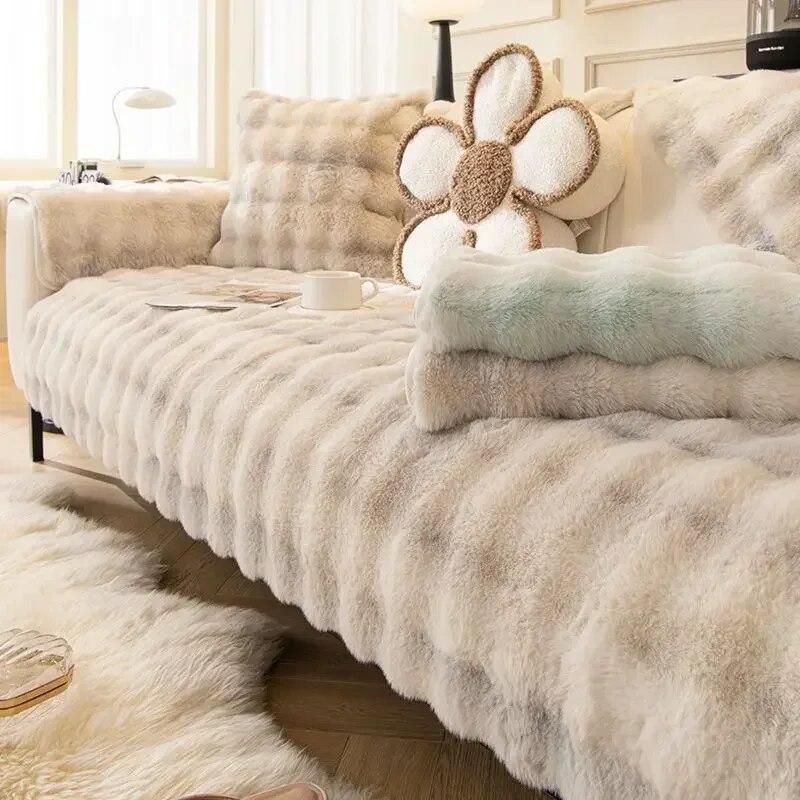 Verdicken Sie das Plüsch-Sofatuch, nordischer moderner Universal-Sofabezug, rutschfeste Kombination aus Couchbezügen, Sofatuch, Wohnzimmer-Wohnkultur