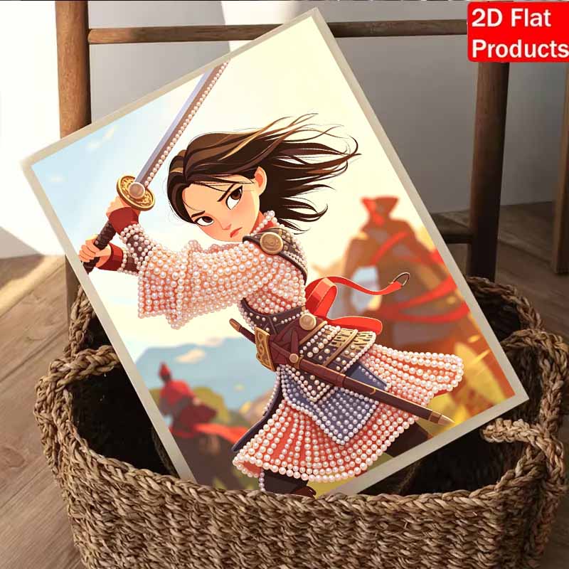 Disney Pearl Painting Mulan Heroic 5D DIY Pearl Picture Crafts for Adults/Beginners Gift Ideas Home Decoration