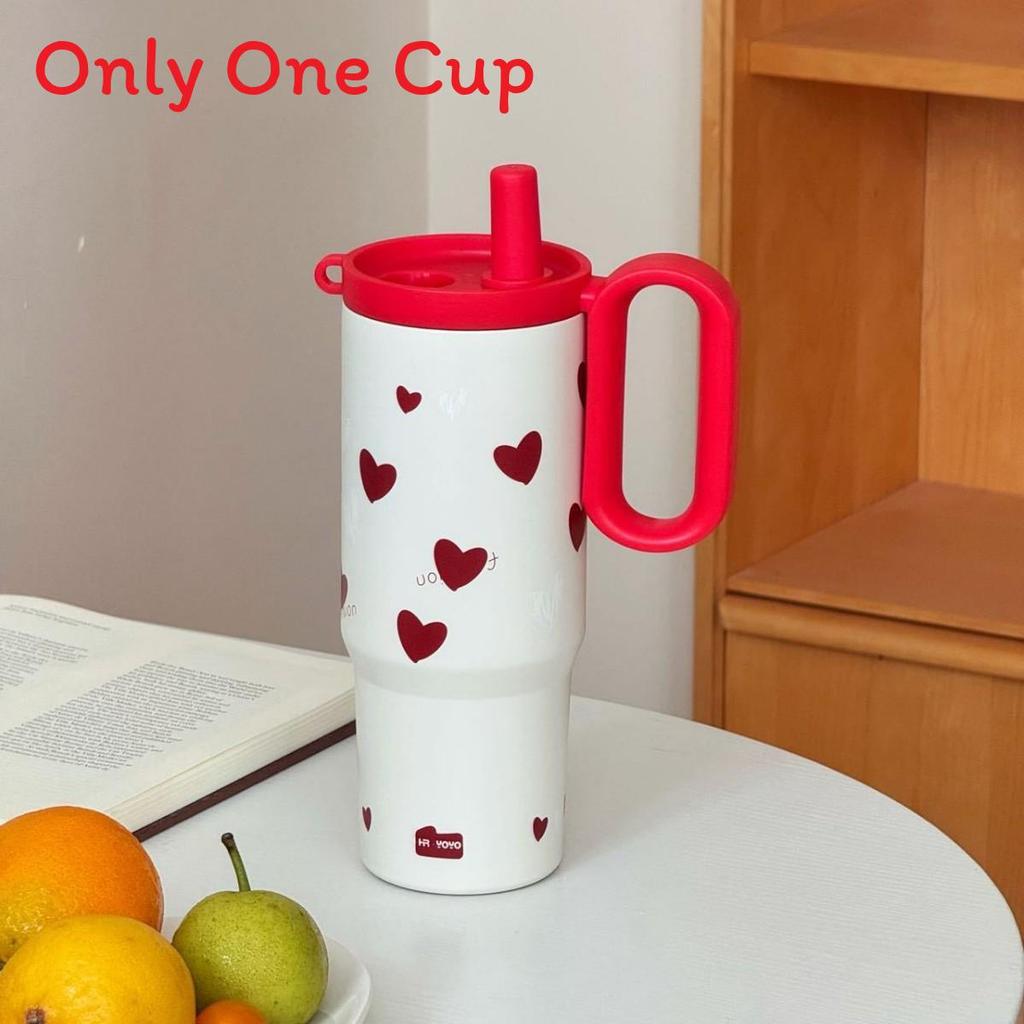 Car Cup Stainless Steel Insulated Travel Mug With Handle And Straw