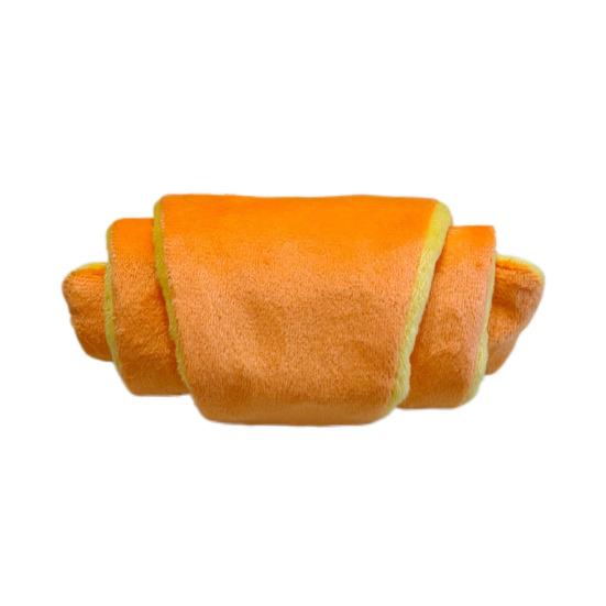 Dog Enrichment Toy Soft Croissant Shaped Chew Toy with Squeaker And Crinkle Paper