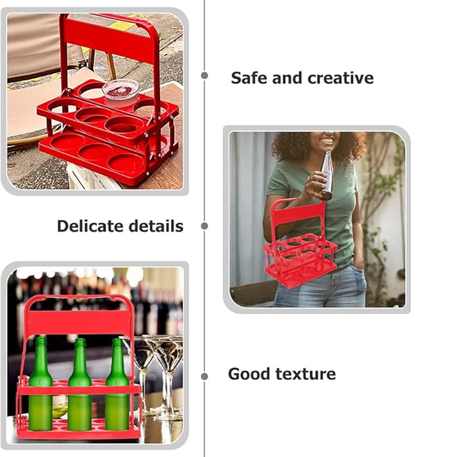 Beer Bottle Carrier Drink Carrier Beverage Bottle Farmhouse Style 6 Beer Holder Portable Foldable Plastic Beverage Carrier