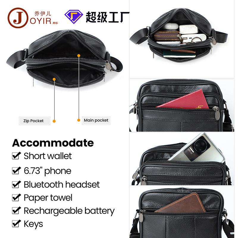 Genuine Leather Men's Bag Men's Shoulder Bag Classic Casual Shoulder Bag Men's Top Layer Cowhide Men's Crossbody Bag