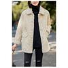Jacket Female Fall and Winter New Korean Version of The Velvet Thickened Medium-length Imitation Lamb's Wool Lapel Loose Cotton Jacket Blouse