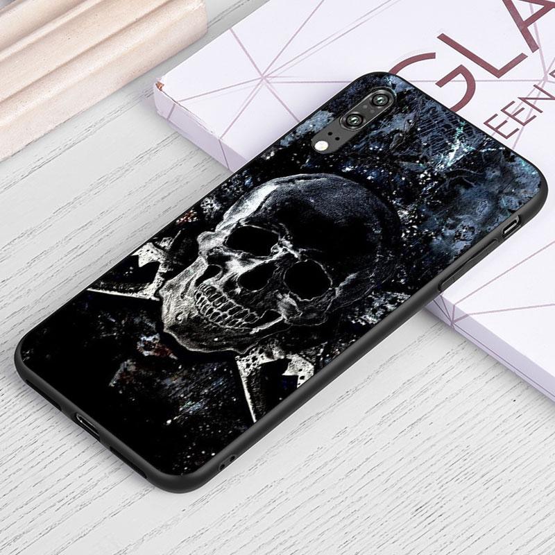 Czaszka Ponurego Żniwiarza Szkielet Dla Samsunga Galaxy A40 S A30 S A2 A20E A20 S A10S A10 E A90 A80 A70 S A60 A50S Czarny Miękki Pokrowiec na Telefon