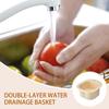 Fruit Washing Bowl With Strainer Fruit Rinser Strainer Container Double-Layer Draining Basket For Vegetables Tomatoes